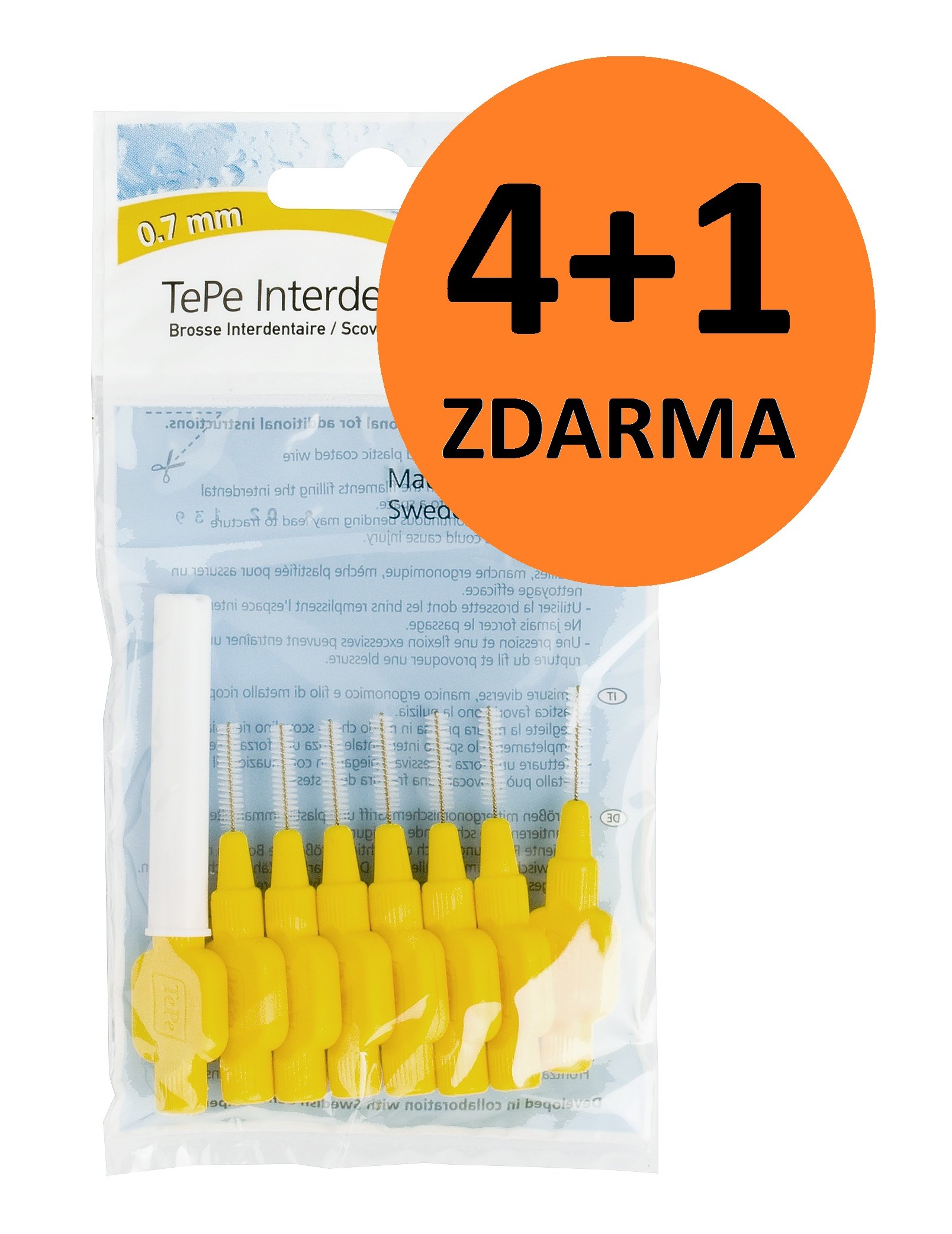 AKCIA! TePe 0,70 medzizubné kefky žlté 8 ks 4+1 ZDARMA
