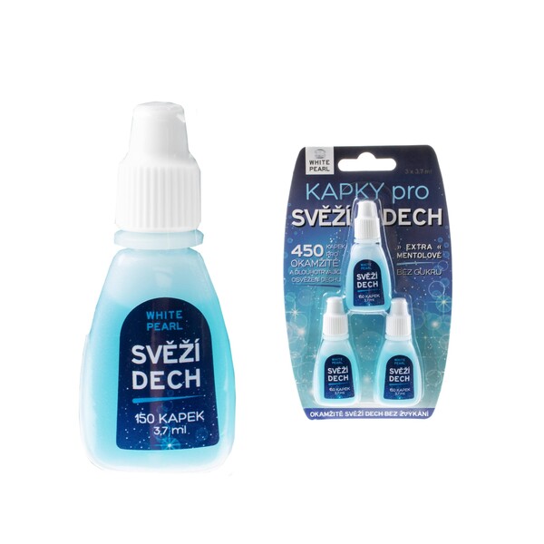 E-shop White Pearl kvapky pre svieži dych 3x150 kvapiek