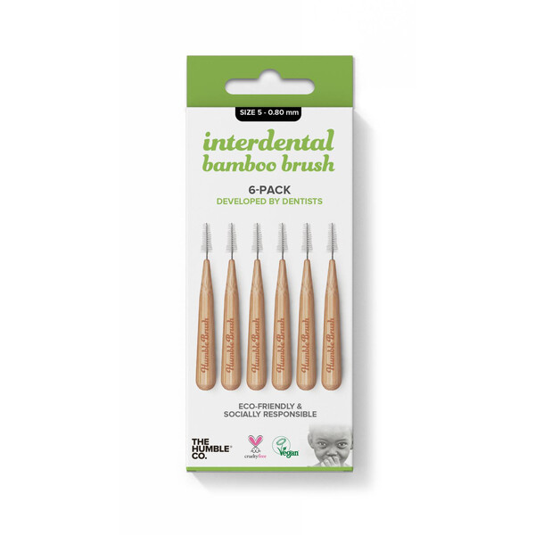E-shop The Humble Bamboo 0,80 mm Green medzizubná kefka 6 ks