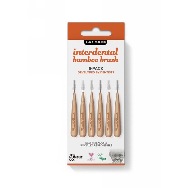 E-shop The Humble Bamboo 0,45 mm oranžová medzizubná kefka 6 ks