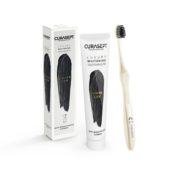 E-shop Curasept Luxury White zubná pasta 75 ml + zubná kefka