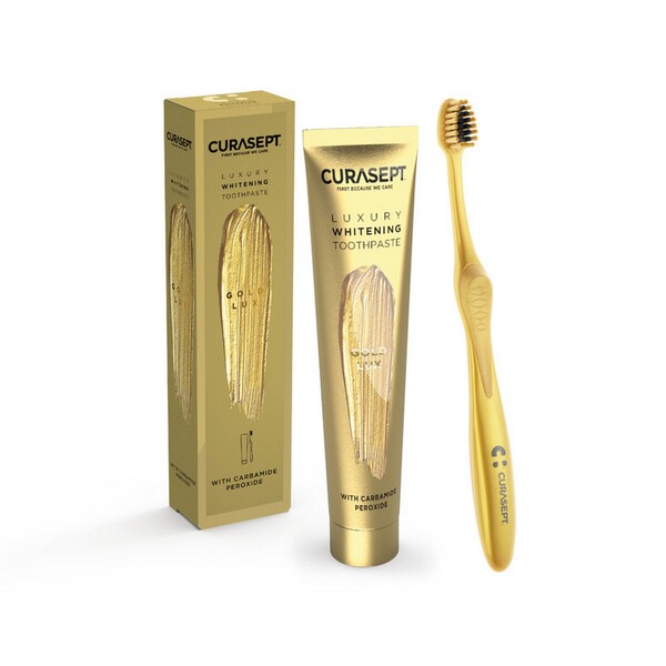 E-shop Curasept Luxury Gold zubná pasta 75 ml + zubná kefka