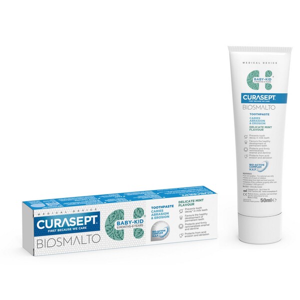 E-shop Curasept Biosmalto Baby-Kid Mint detská zubná pasta 50 ml