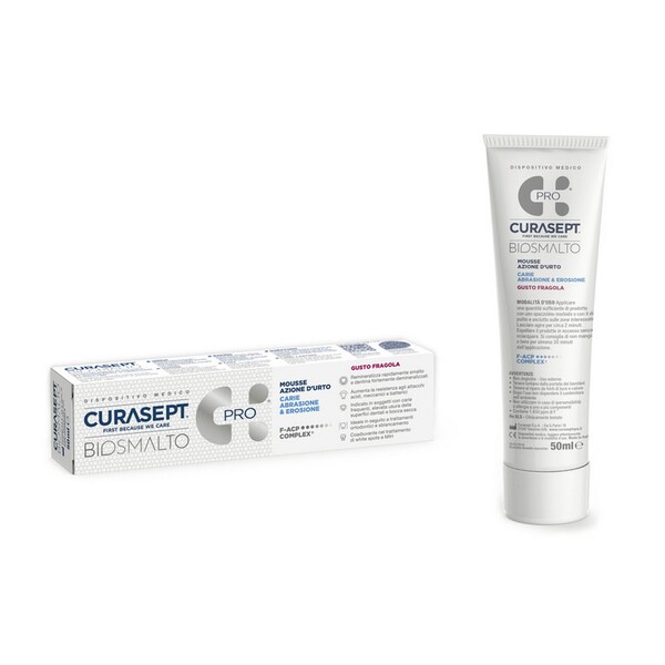 E-shop Curasept Biosmalto Mousse Caries Abrasion&Erosion Strawberry zubná pena 50 ml
