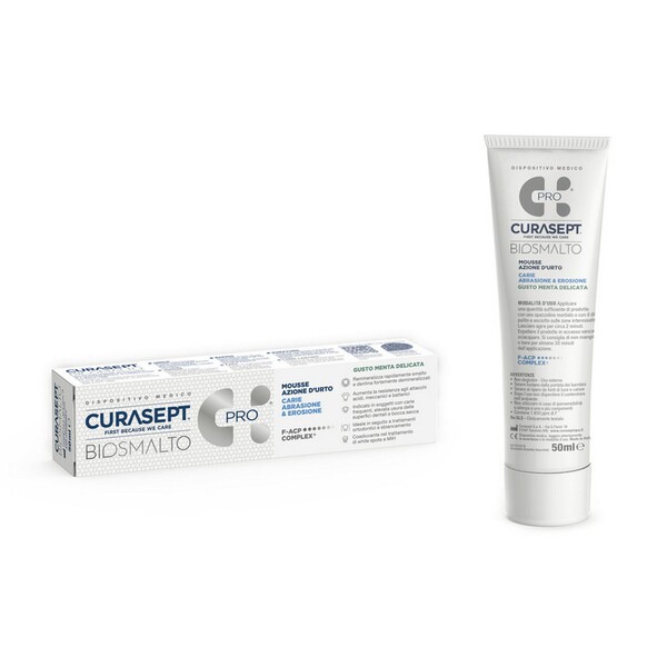 E-shop Curasept Biosmalto Mousse Caries Abrasion&Erosion Mint zubná pena 50 ml