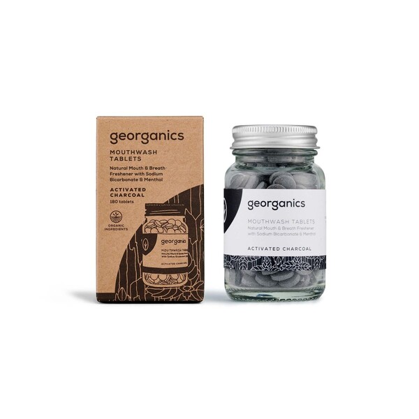 E-shop Georganics Activated Charcoal ústna voda v tabletách 180 ks