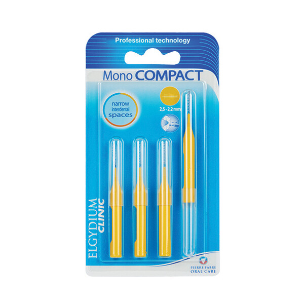 E-shop Elgydium Mono Compact Yellow medzizubná kefka 4 ks