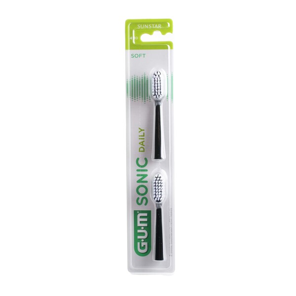 E-shop GUM Sonic Daily Black náhradné hlavice 2 ks