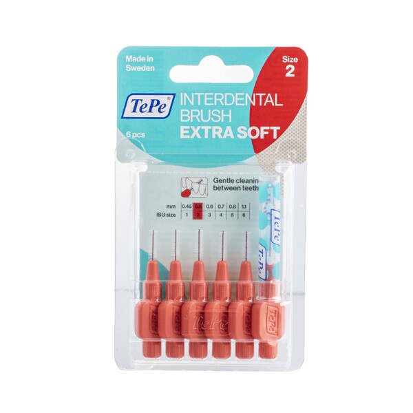 E-shop TePe Extra Soft 0,5 medzizubná kefka červená 6 ks