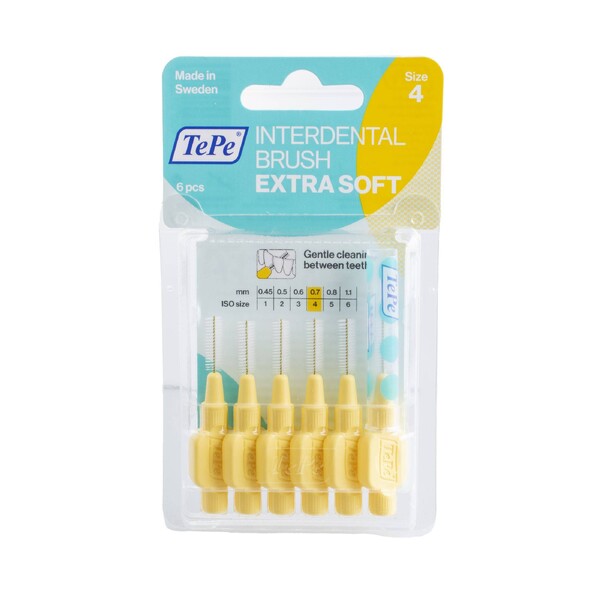 E-shop TePe Extra Soft 0,7 medzizubná kefka žltá 6 ks