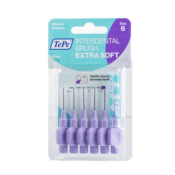 E-shop TePe Extra Soft 1,1 medzizubná kefka fialová 6 ks
