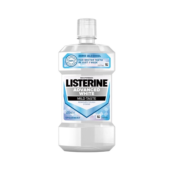 E-shop Listerine Advanced White Mild Taste ústna voda 500 ml