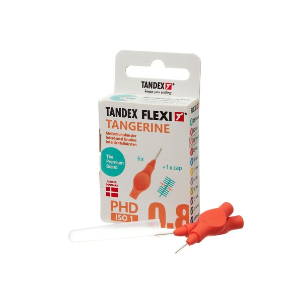E-shop Tandex Flexi 0,8 Tangerine medzizubná kefka 6 ks
