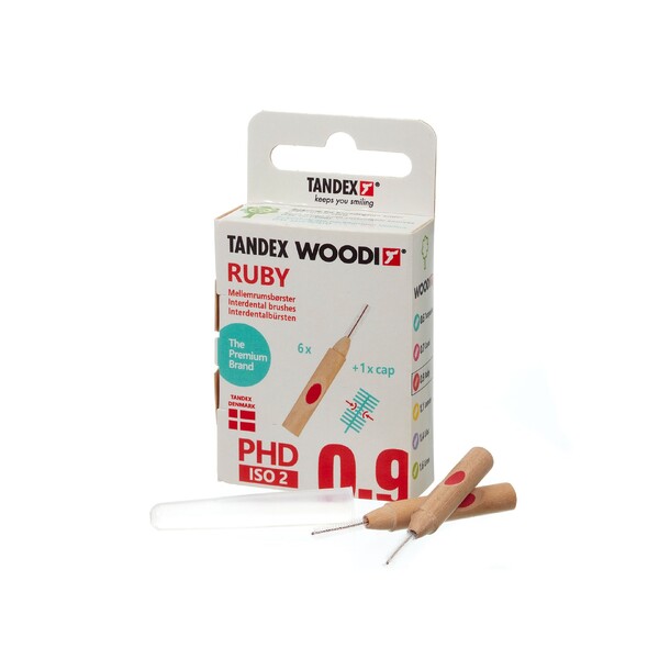 E-shop Tandex Woodi 0,9 Ruby medzizubná kefka 6 ks