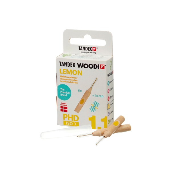 E-shop Tandex Woodi 1,1 Lemon medzizubná kefka 6 ks