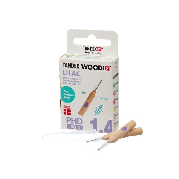 E-shop Tandex Woodi 1,4 Lilac medzizubná kefka 6 ks