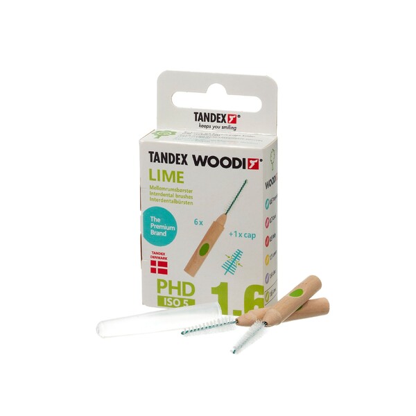 E-shop Tandex Woodi 1,6 Lime medzizubná kefka 6 ks