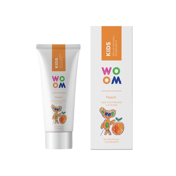 E-shop Woom Kids Peach detská zubná pasta 50 ml