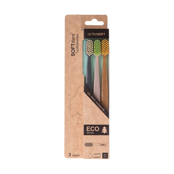 E-shop Softdent Eco Ultrasoft zubná kefka 3 ks