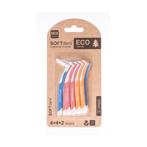 E-shop Softdent Eco Mix medzizubná kefka 10 ks