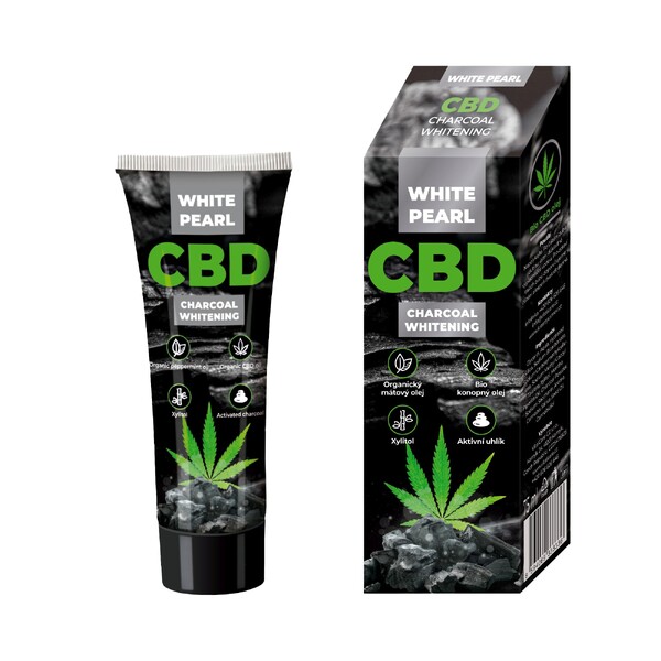 E-shop White Pearl CBD Charcoal Whitening zubná pasta 75ml