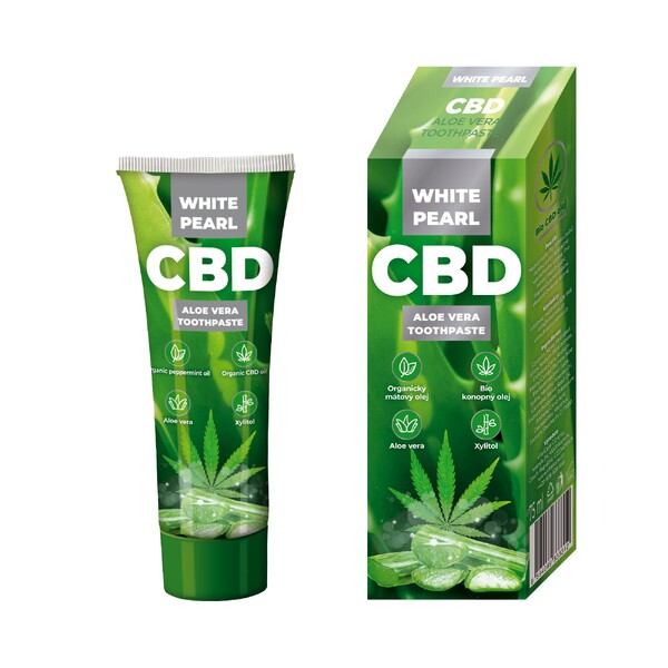 E-shop White Pearl CBD Aloe Vera zubná pasta 75 ml