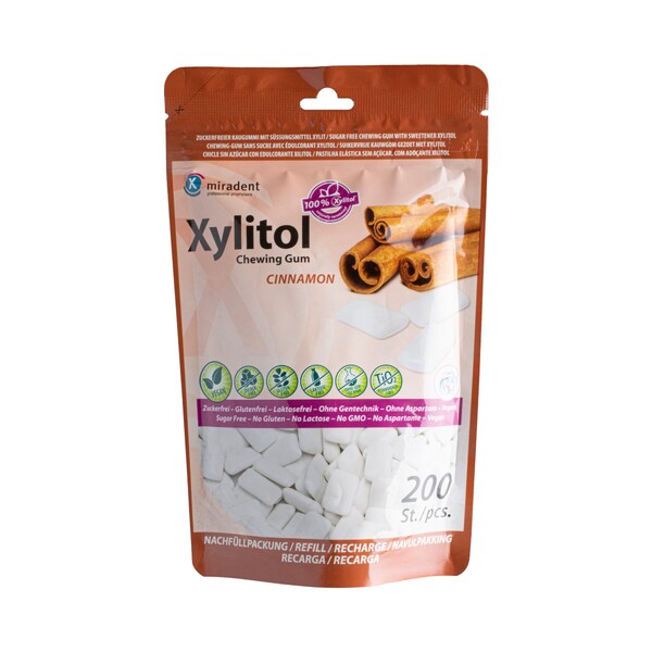 E-shop Miradent Xylitol SKOŘICE žuvačky 200 ks