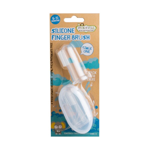 E-shop Jack N' Jill Finger Brush silikonová kefka na prst 2 ks