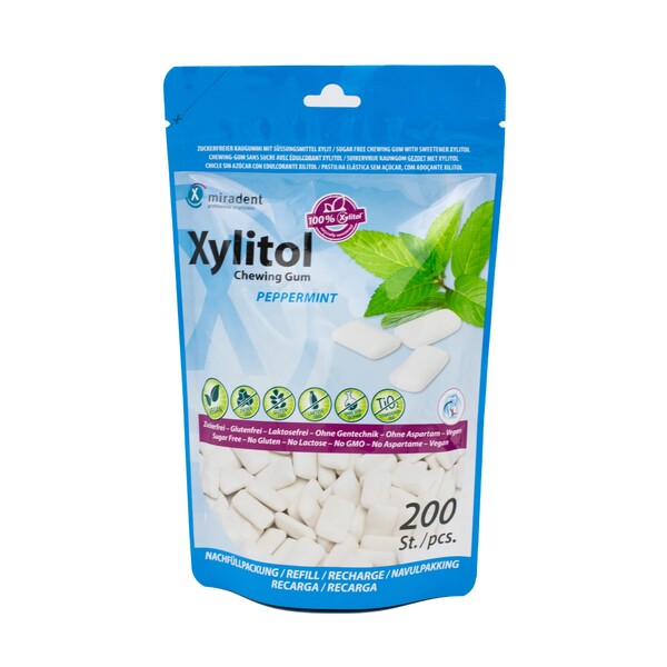 E-shop Miradent Xylitol žuvačky PEPPERMINT 200 ks