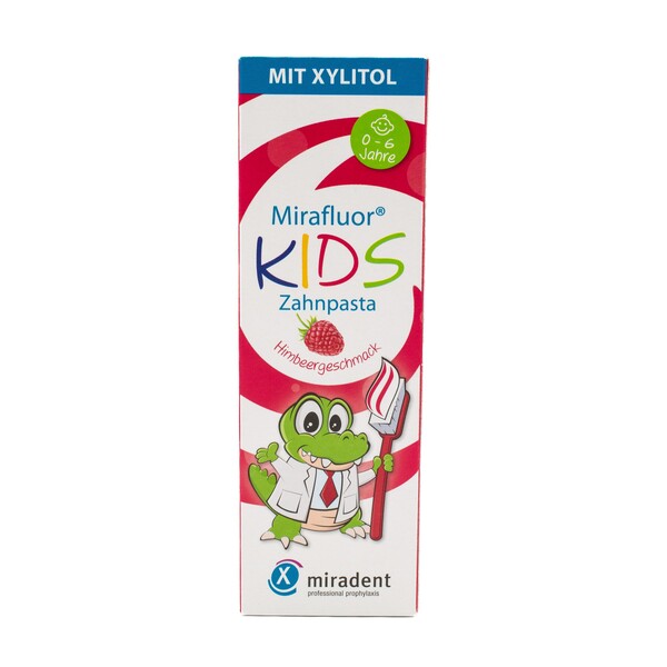 E-shop Miradent Mirafluor Kids Raspberry detská zubná pasta 75 ml