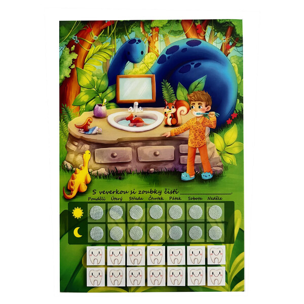 E-shop Motivačná tabuľka – Chlapček a dinosauri