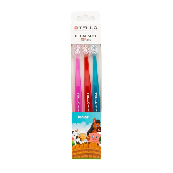 E-shop Tello 4480 UltraSoft Compact detská zubná kefka 3 ks