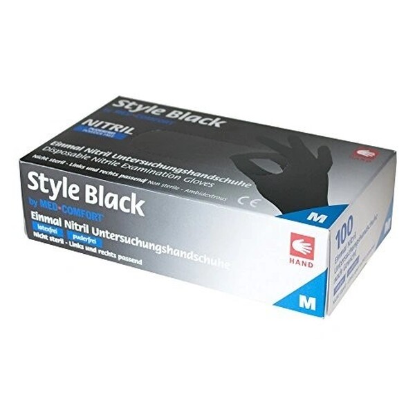 E-shop Ampri Style nitrilové rukavice bez púdru veľ. M ČIERNE - 100 ks