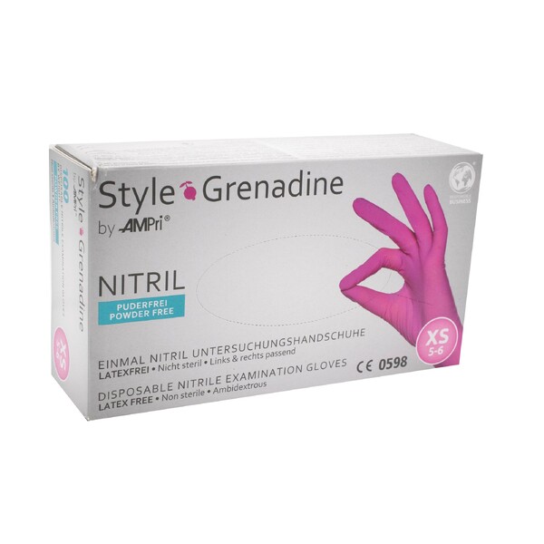 Ampri nitrilové rukavice bez púdru veľ. XS - RUŽOVÉ 100 ks