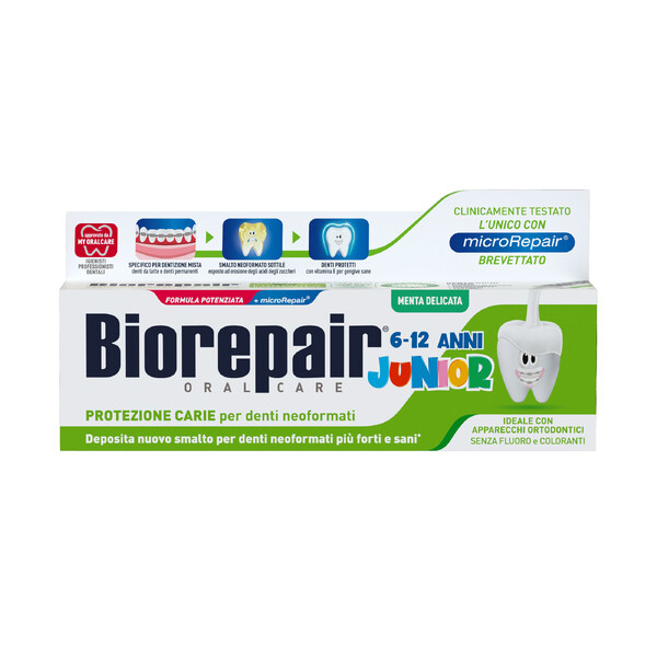 E-shop Biorepair Junior 6-12 Mint detská zubná pasta 75 ml
