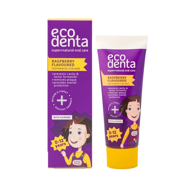 E-shop Ecodenta Kids Raspberry detská zubná pasta 75 ml