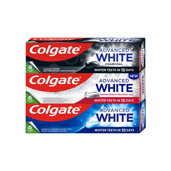 E-shop Colgate Advanced White Mix bielilaca zubná pasta 3×75 ml