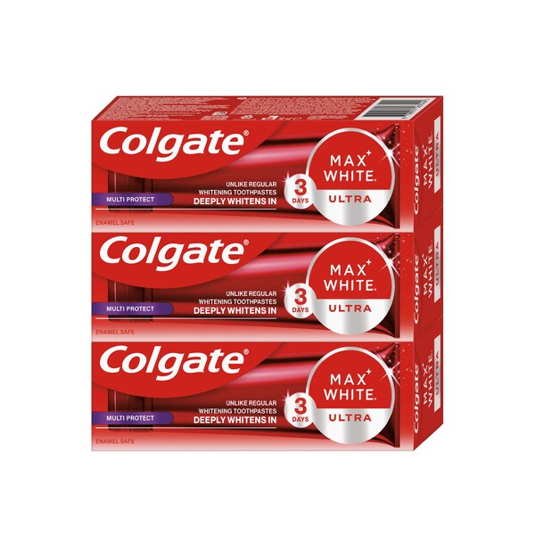 E-shop Colgate Max White Ultra MultiProtect bieliaca zubná pasta 3×50 ml