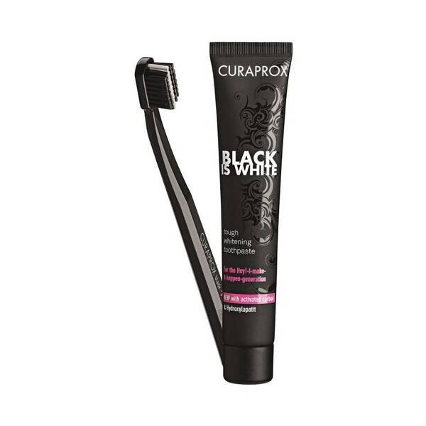 E-shop Curaprox Black is White bieliaca zubná pasta + zubná kefka 90 ml
