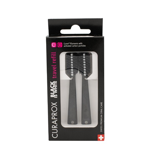E-shop Curaprox Travel Set Black is White náhradné hlavice 2 ks