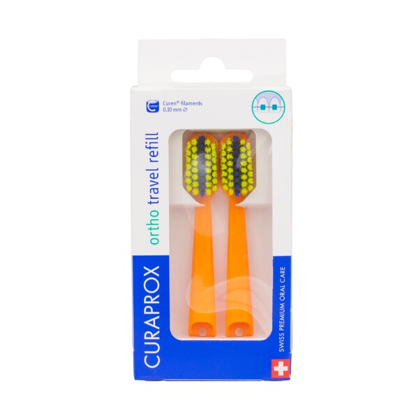 E-shop Curaprox Travel Set Ortho Orange náhradné kefky 2 ks