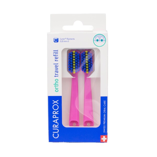 E-shop Curaprox Travel Set Ortho Pink náhradné kefky 2 ks
