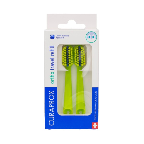 E-shop Curaprox Travel Set Ortho Green náhradné kefky 2 ks