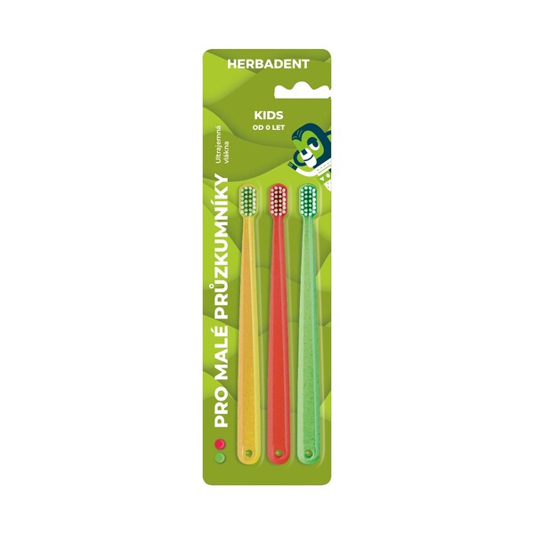 E-shop Herbadent Kids detská zubná kefka 3 ks