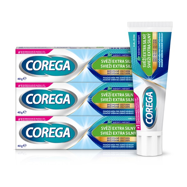 E-shop Corega Extra Strong svieži dych fixačný krém 3x40 g