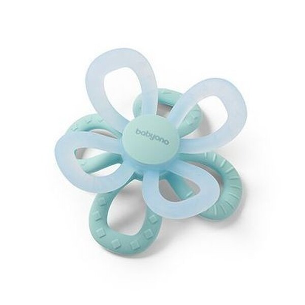 E-shop Babyono Flower silikónové hryzátko - modré