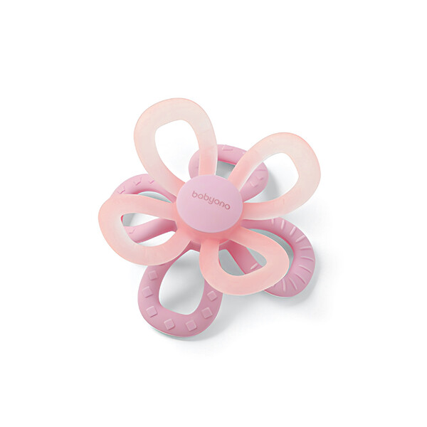 E-shop Babyono Flower silikónové hryzátko - ružové
