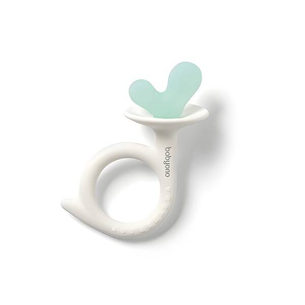 E-shop Babyono Snail silikónové hryzátko - biele
