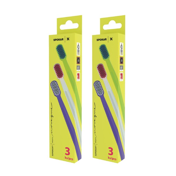 E-shop Spokar X 3500 Supersoft zubná kefka 2×3 ks