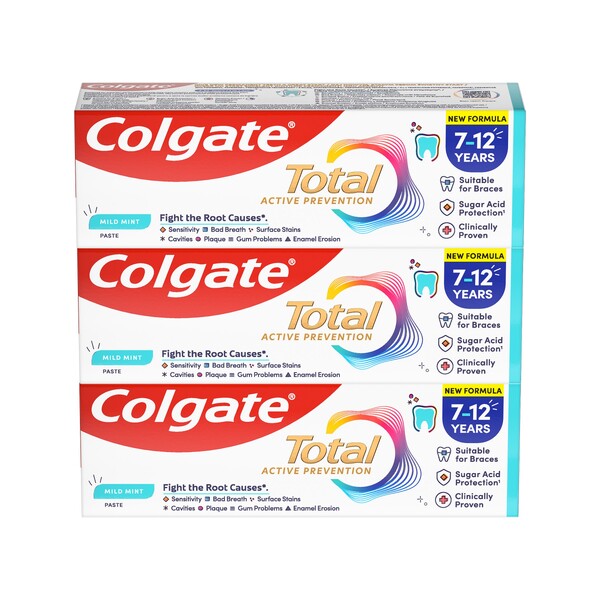 E-shop Colgate Total Junior 7-12 let detská zubná pasta 3×50 ml